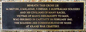 The plaque under the Cross