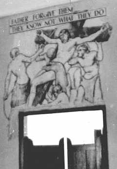 The Crucifixion Mural showing the Door cut in the wall