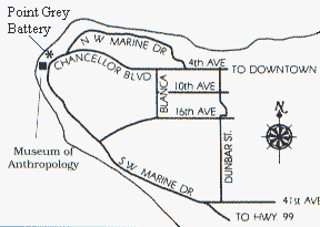 Map showing the location of Point Grey